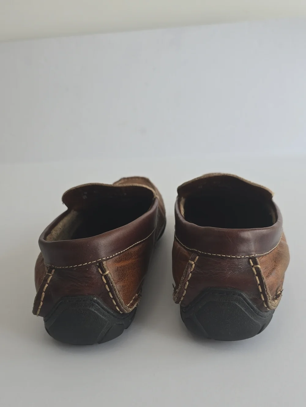 L.L. Bean Men's Allagash Bison Leather Driving Loafers  Mocs Two Tone Size 10